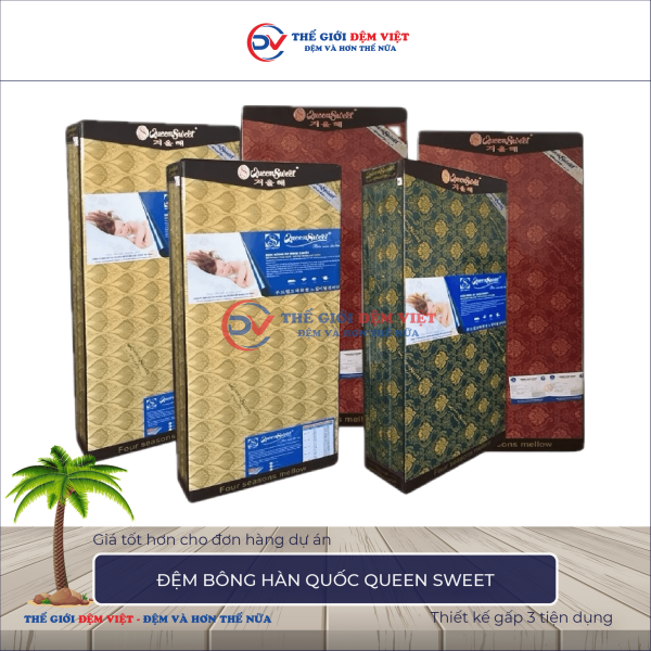Đệm bông ép Queen Sweet 1